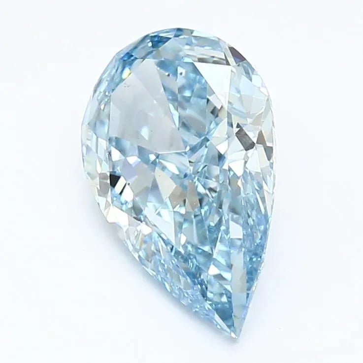 2.36ct Pear Lab Grown Diamond (Colour Fancy Vivid Blue, Clarity VS1, IGI Certified) - Jewelry by Cleo