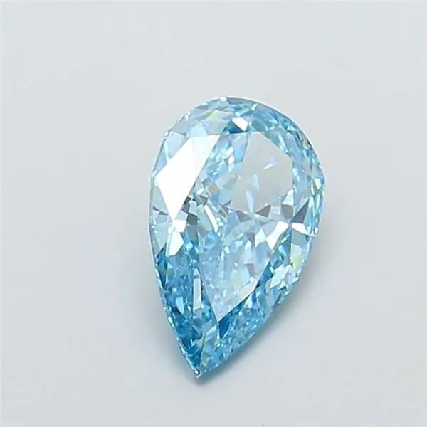 2.41ct Pear Lab Grown Diamond (Colour Fancy Vivid Blue, Clarity VS1, IGI Certified) - Jewelry by Cleo