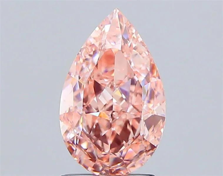 2.50ct Pear Lab Grown Diamond (Colour Fancy Intense Pink, Clarity VS1, IGI Certified) - Jewelry by Cleo