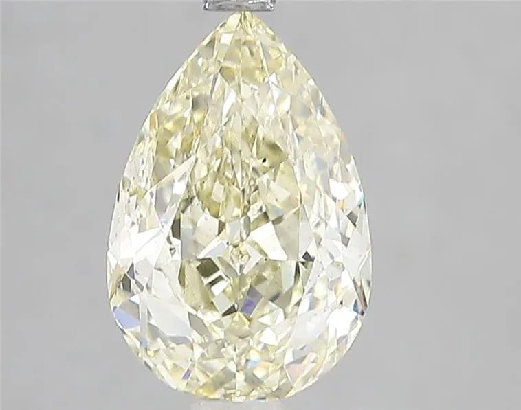 2.50ct Pear Lab Grown Diamond (Colour Fancy Light Yellow, Clarity SI1, Cut GD, IGI Certified) - Jewelry by Cleo