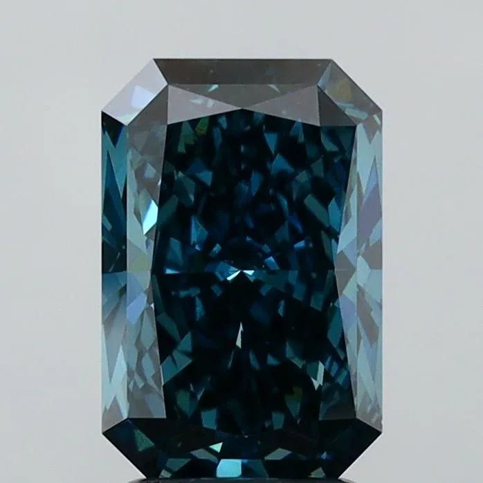 2.52ct Radiant Lab Grown Diamond (Colour Fancy Deep Blue, Clarity VVS2, IGI Certified) - Jewelry by Cleo