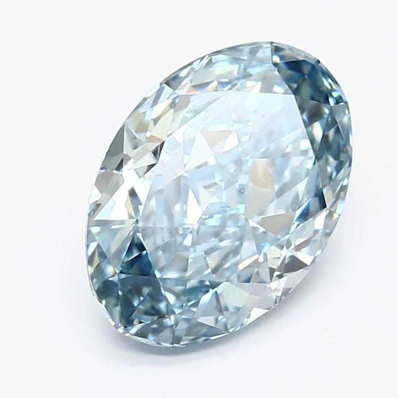 2.54ct Oval Lab Grown Diamond (Colour Fancy Vivid Blue, Clarity VS1, IGI Certified) - Jewelry by Cleo