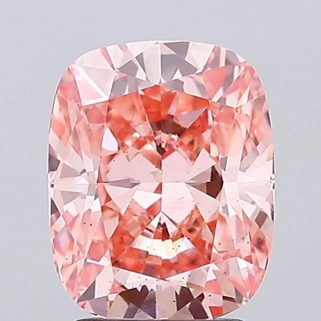 2.59ct Cushion modified Lab Grown Diamond (Colour Fancy Intense Pink, Clarity VS2, IGI Certified) - Jewelry by Cleo