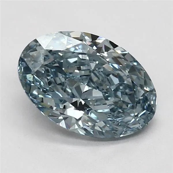 2.60ct Oval Lab Grown Diamond (Colour Fancy Vivid Blue, Clarity VS1, IGI Certified) - Jewelry by Cleo