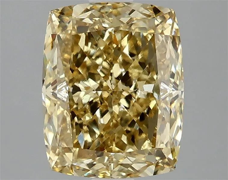 2.92ct Cushion modified Lab Grown Diamond (Colour Fancy Intense Yellow, Clarity VS2, IGI Certified) - Jewelry by Cleo