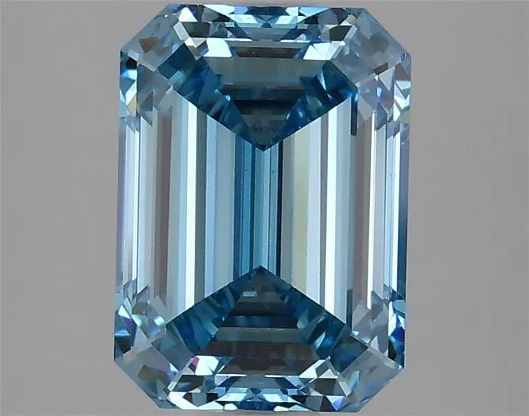 2.93ct Emerald Lab Grown Diamond (Colour Fancy Vivid Blue, Clarity VS1, IGI Certified) - Jewelry by Cleo