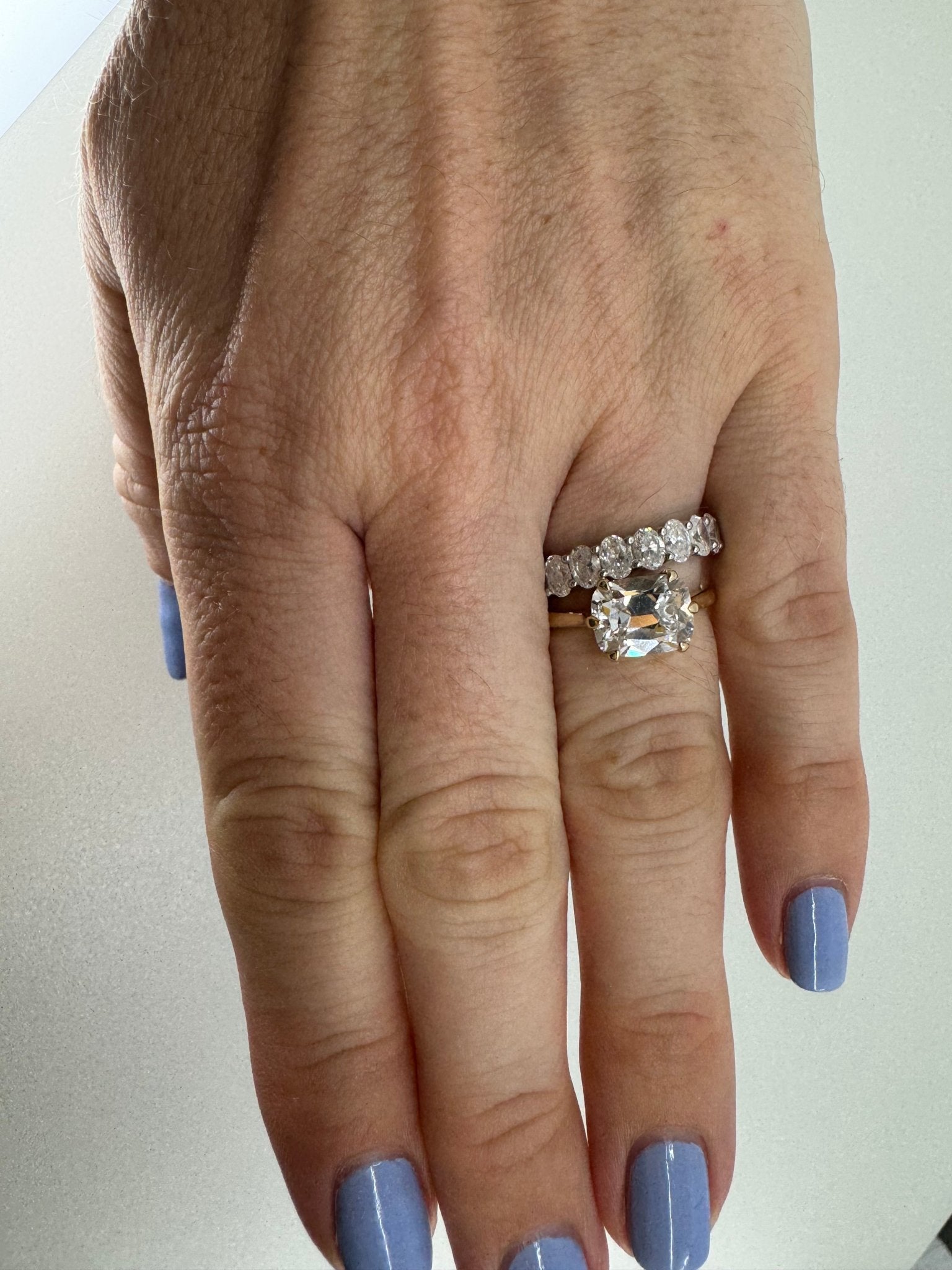 3 carat OMC set east - west in 14k yellow gold - Jewelry by Cleo