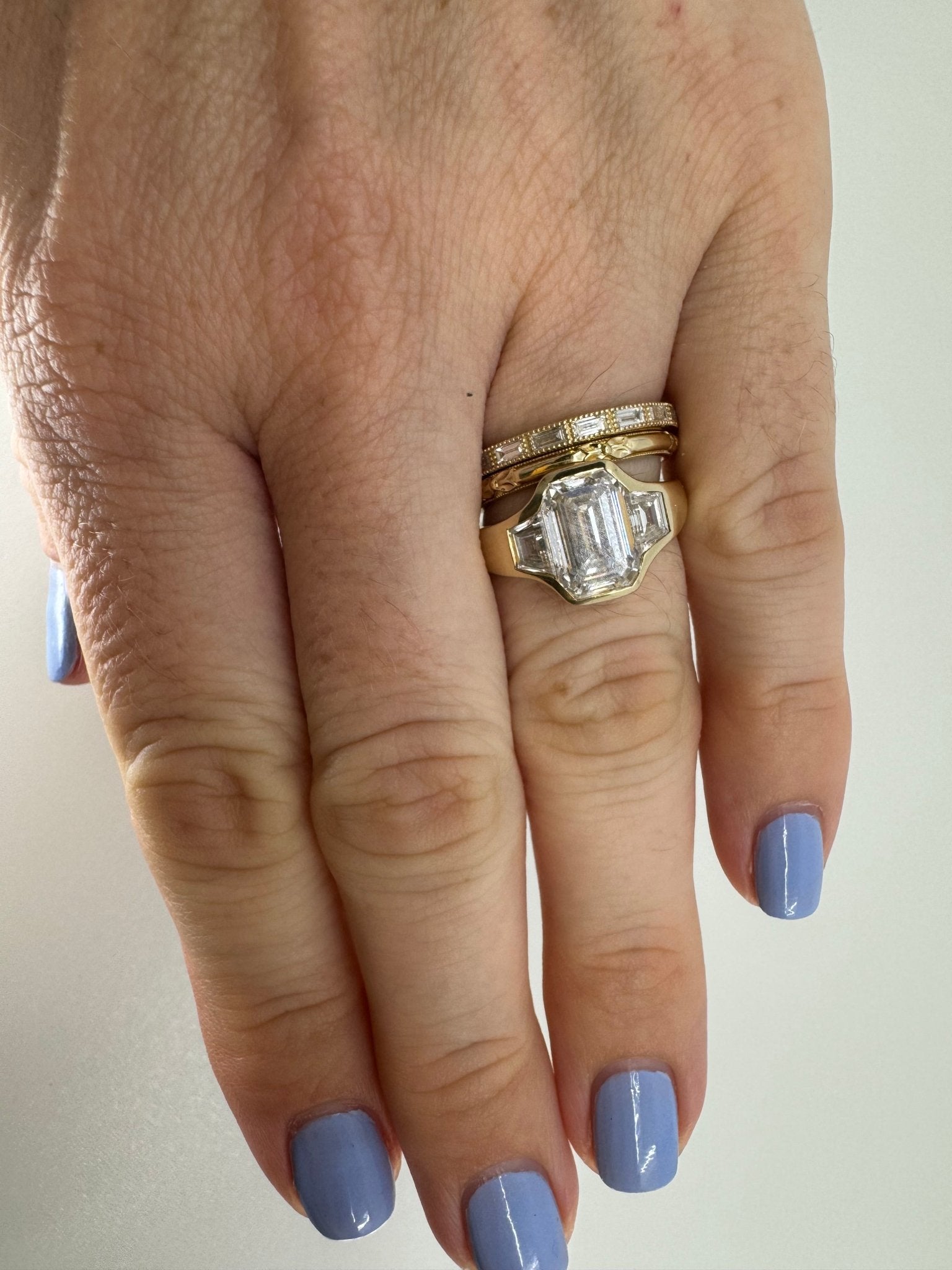 3 stone bezeled ring - Jewelry by Cleo