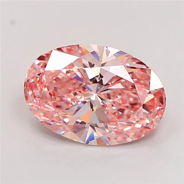 3.02ct Oval Lab Grown Diamond (Colour Fancy Vivid Pink, Clarity VS2, IGI Certified)