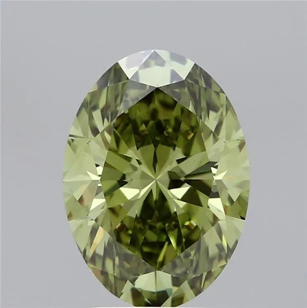 3.03ct Oval Lab Grown Diamond (Colour Fancy Vivid Green, Clarity VS1, IGI Certified)