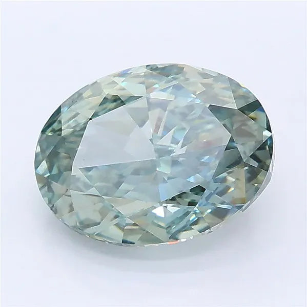 3.06ct Oval Lab Grown Diamond (Colour Fancy Green, Clarity VS2, IGI Certified)