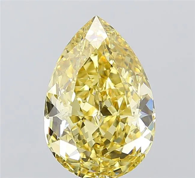 3.07ct Pear Lab Grown Diamond (Colour Fancy Yellow, Clarity VVS2, IGI Certified)