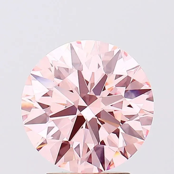 3.07ct Round Lab Grown Diamond (Colour Fancy Vivid Pink, Clarity VVS1, Cut ID, IGI Certified)