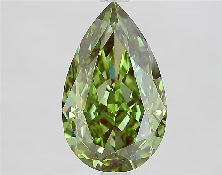 3.10ct Pear Lab Grown Diamond (Colour Fancy Vivid Green, Clarity VVS2, IGI Certified)