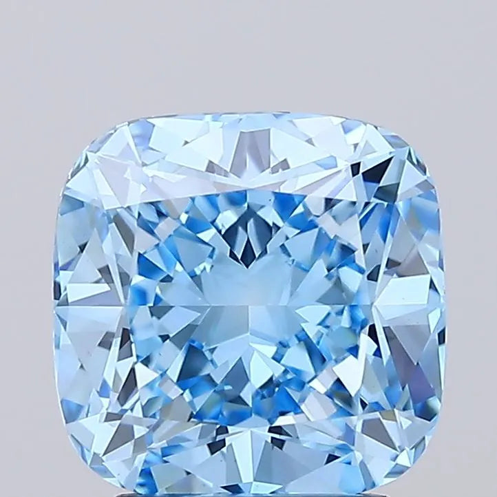 3.21ct Cushion modified Lab Grown Diamond (Colour Fancy Vivid Blue, Clarity VS1, IGI Certified)
