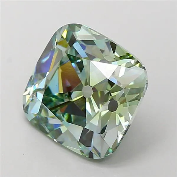 3.52ct Cushion modified Lab Grown Diamond (Colour Fancy Green, Clarity VS1, IGI Certified)