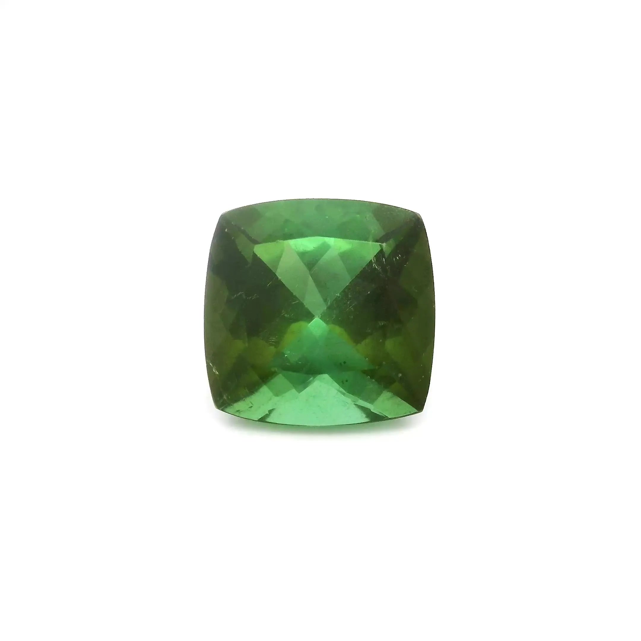 3.53ct Cushion Natural Tourmaline (Colour Green, Clarity Eye Clean, Cut Faceted)