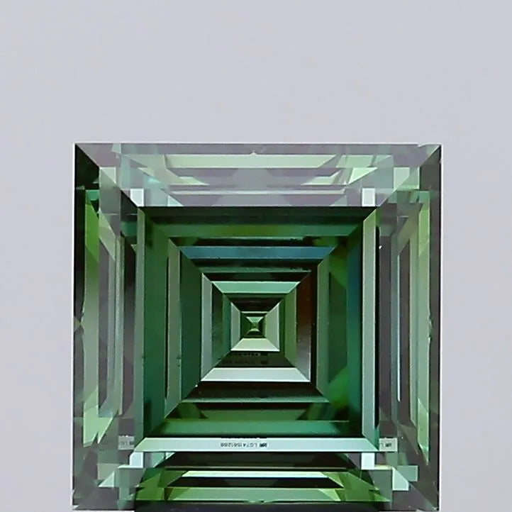 3.56ct Square Lab Grown Diamond (Colour Fancy Vivid Green, Clarity VVS2, IGI Certified)