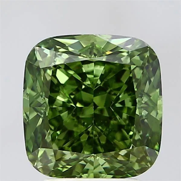 3.67ct Cushion modified Lab Grown Diamond (Colour Fancy Vivid Green, Clarity VS1, IGI Certified)
