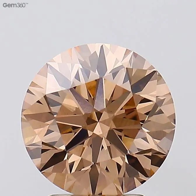3.00ct Round Lab Grown Diamond (Colour Fancy Brown, Clarity VS1, Cut EX, IGI Certified) - Jewelry by Cleo