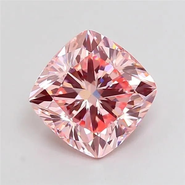3.01ct Cushion modified Lab Grown Diamond (Colour Fancy Intense Pink, Clarity VS1, IGI Certified) - Jewelry by Cleo