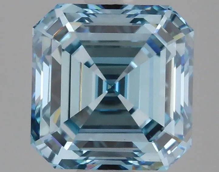 3.02ct Square emerald Lab Grown Diamond (Colour Fancy Intense Blue, Clarity VS1, IGI Certified) - Jewelry by Cleo