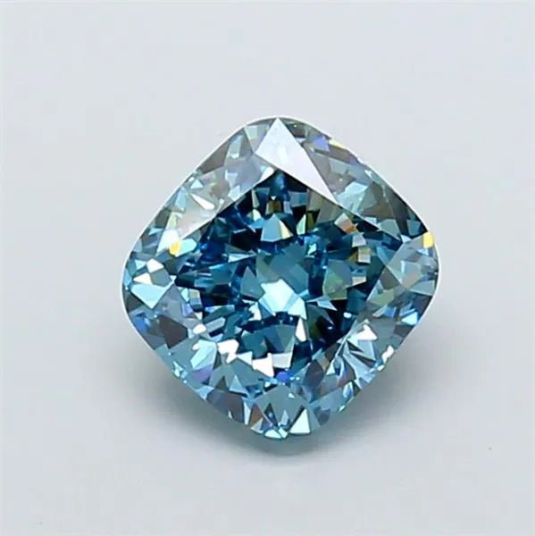 3.03ct Cushion modified Lab Grown Diamond (Colour Fancy Vivid Blue, Clarity VS2, IGI Certified) - Jewelry by Cleo