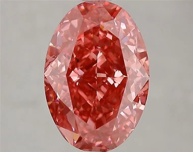 3.07ct Oval Lab Grown Diamond (Colour Fancy Vivid Pink, Clarity VS1, IGI Certified) - Jewelry by Cleo