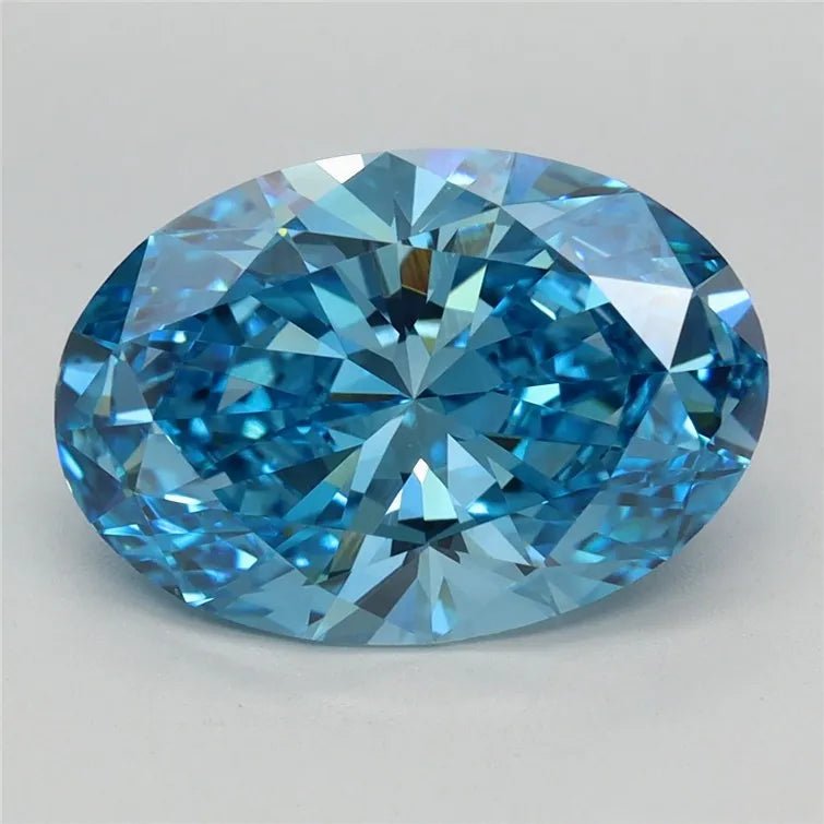 3.10ct Oval Lab Grown Diamond (Colour Fancy Vivid Blue, Clarity VVS2, IGI Certified) - Jewelry by Cleo