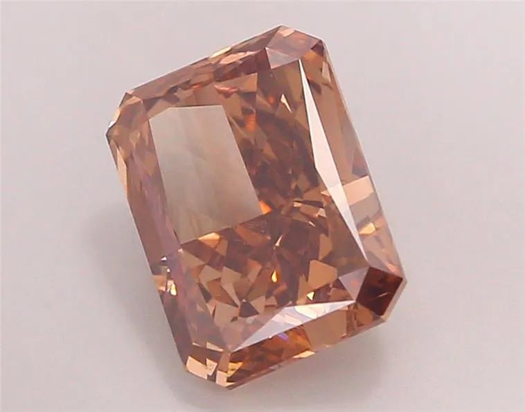 3.11ct Radiant Lab Grown Diamond (Colour Fancy Brown, Clarity VS1, IGI Certified) - Jewelry by Cleo
