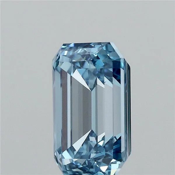 3.16ct Emerald Lab Grown Diamond (Colour Fancy Vivid Blue, Clarity VVS2, IGI Certified) - Jewelry by Cleo