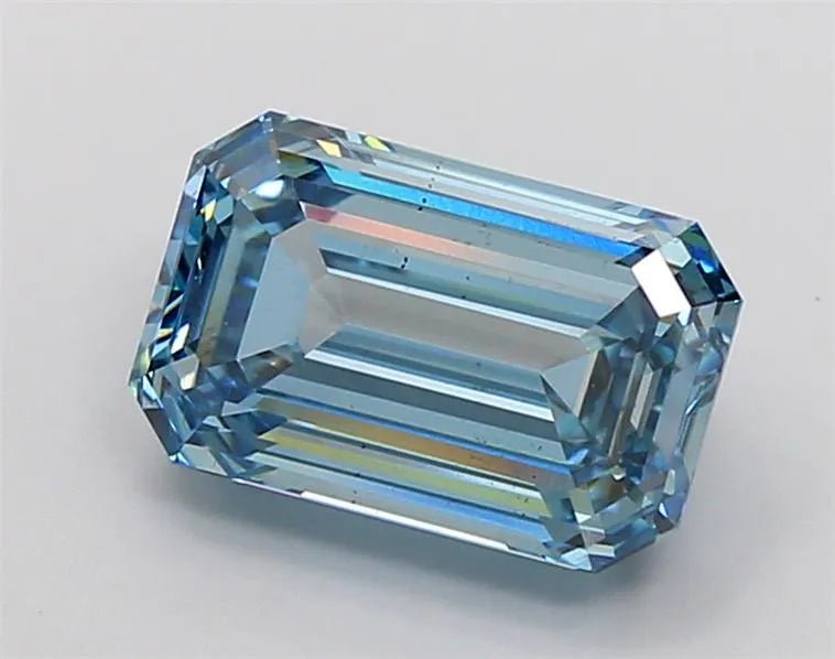 3.17ct Emerald Lab Grown Diamond (Colour Fancy Intense Blue, Clarity VS2, IGI Certified) - Jewelry by Cleo