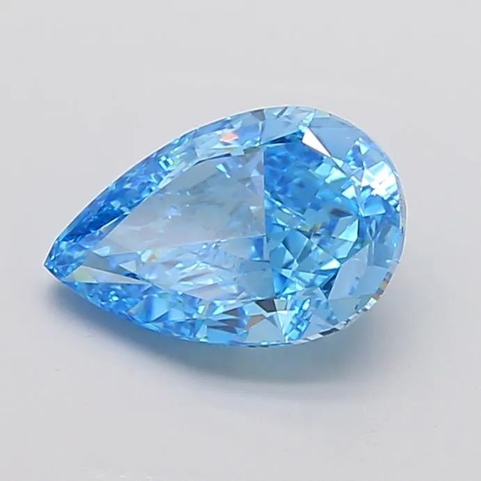 3.18ct Pear Lab Grown Diamond (Colour Fancy Vivid Blue, Clarity VVS2, IGI Certified) - Jewelry by Cleo