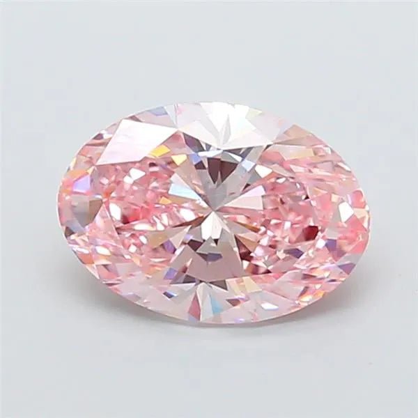 3.21ct Oval Lab Grown Diamond (Colour Fancy Intense Pink, Clarity VS1, IGI Certified) - Jewelry by Cleo