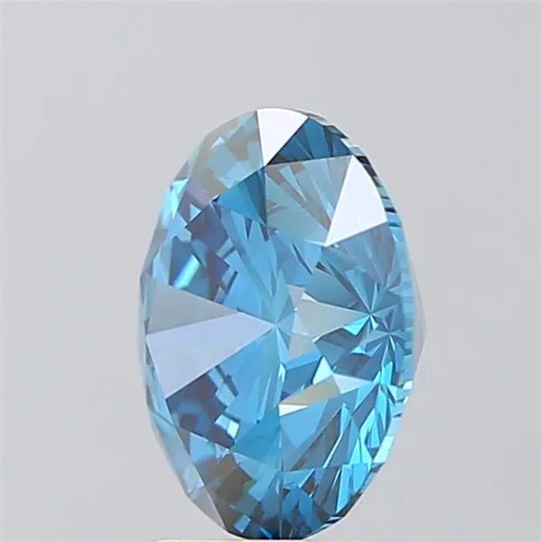 3.21ct Round Lab Grown Diamond (Colour Fancy Vivid Blue, Clarity VS1, Cut ID, IGI Certified) - Jewelry by Cleo