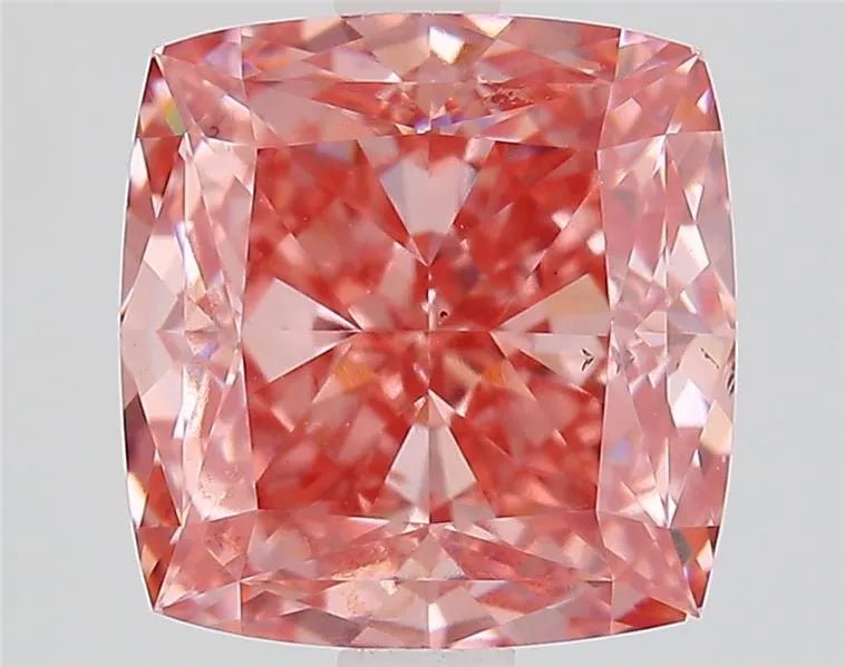 3.22ct Cushion modified Lab Grown Diamond (Colour Fancy Vivid Pink, Clarity VS1, IGI Certified) - Jewelry by Cleo