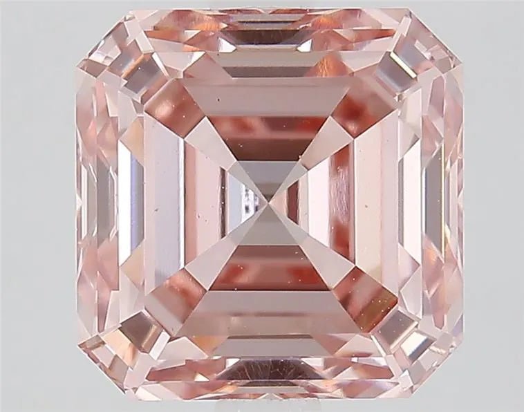 3.26ct Square emerald Lab Grown Diamond (Colour Fancy Intense Pink, Clarity VS1, IGI Certified) - Jewelry by Cleo