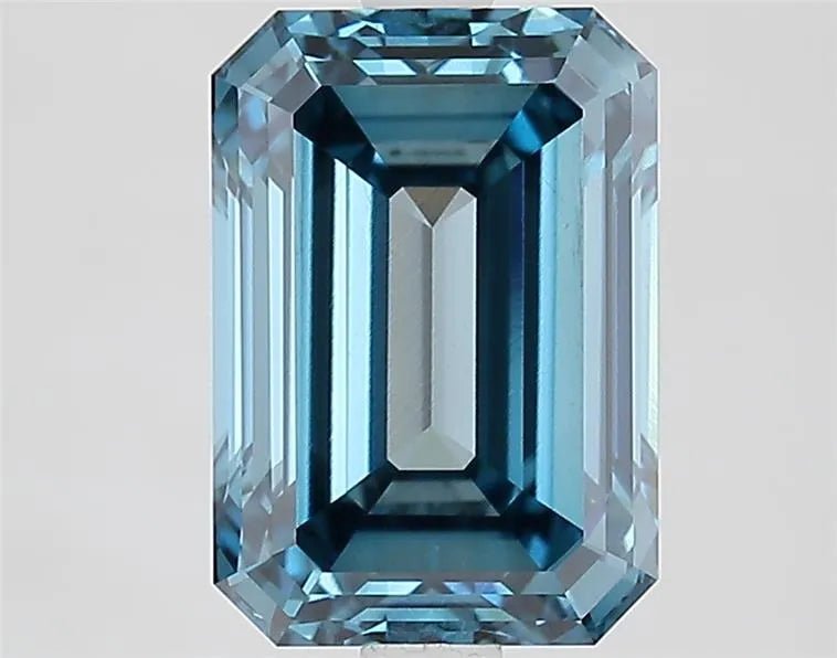 3.29ct Emerald Lab Grown Diamond (Colour Fancy Vivid Blue, Clarity VS1, IGI Certified) - Jewelry by Cleo