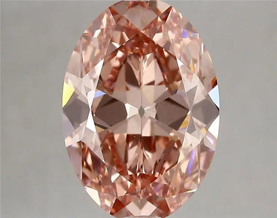 3.45ct Oval Lab Grown Diamond (Colour Fancy Vivid Pink, Clarity VVS2, IGI Certified) - Jewelry by Cleo