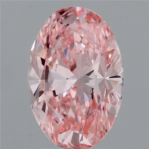 3.50ct Oval Lab Grown Diamond (Colour Fancy Vivid Pink, Clarity VVS2, IGI Certified) - Jewelry by Cleo