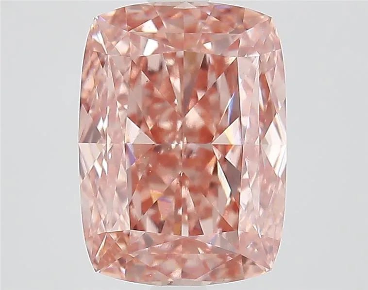 3.51ct Cushion modified Lab Grown Diamond (Colour Fancy Intense Brownish Pink, Clarity VS1, IGI Certified) - Jewelry by Cleo