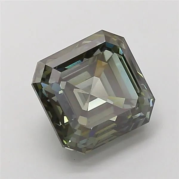3.53ct Asscher Lab Grown Diamond (Colour Fancy Deep Green, Clarity VS2, IGI Certified) - Jewelry by Cleo