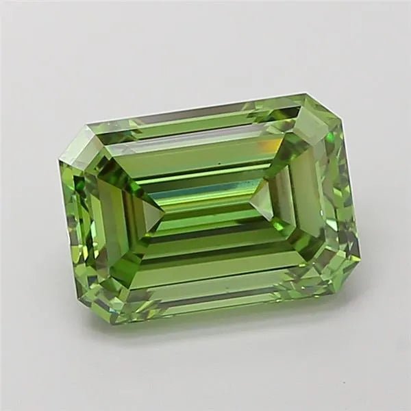 3.54ct Emerald Lab Grown Diamond (Colour Fancy Vivid Green, Clarity VS1, IGI Certified) - Jewelry by Cleo