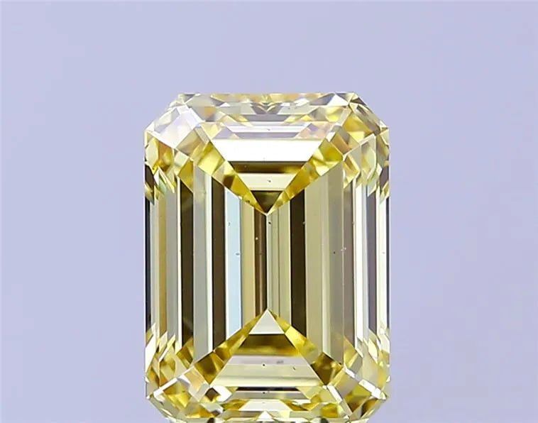 3.58ct Emerald Lab Grown Diamond (Colour Fancy Intense Yellow, Clarity VS2, IGI Certified) - Jewelry by Cleo