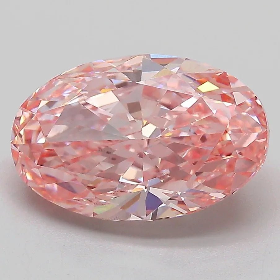3.59ct Oval Lab Grown Diamond (Colour Fancy Vivid Pink, Clarity VVS2, IGI Certified) - Jewelry by Cleo