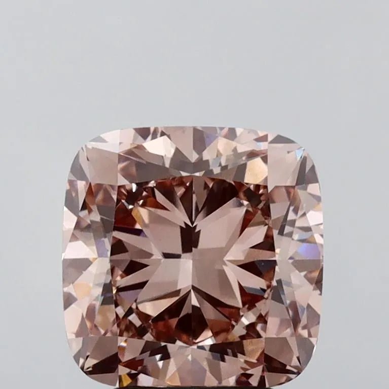 3.61ct Cushion brilliant Lab Grown Diamond (Colour Fancy Brown Pink, Clarity VVS2, IGI Certified) - Jewelry by Cleo