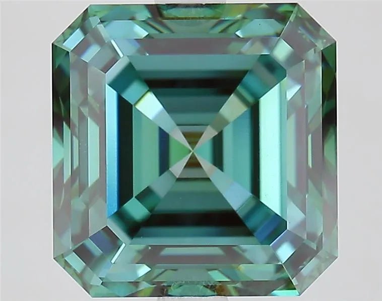 3.65ct Asscher Lab Grown Diamond (Colour Fancy Vivid Green, Clarity VVS2, IGI Certified) - Jewelry by Cleo