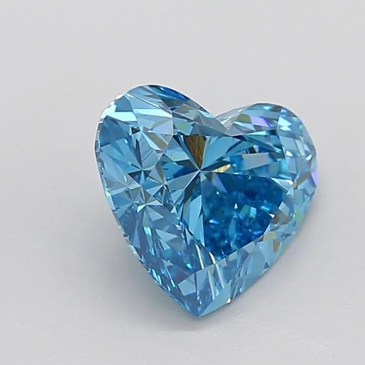 3.77ct Heart Lab Grown Diamond (Colour Fancy Vivid Blue, Clarity VVS2, IGI Certified) - Jewelry by Cleo
