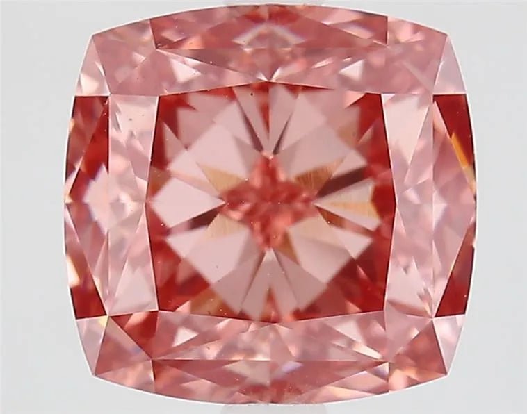 3.83ct Cushion modified Lab Grown Diamond (Colour Fancy Vivid Brownish Pink, Clarity VS1, IGI Certified) - Jewelry by Cleo