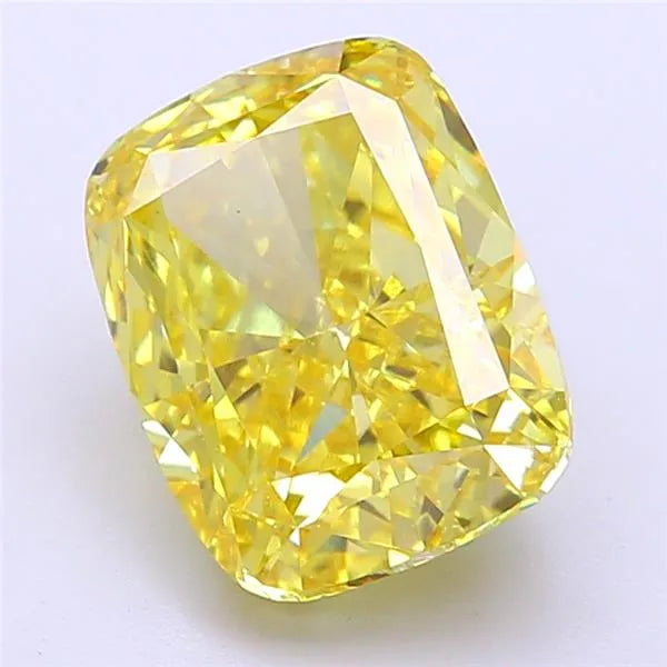 4.02ct Cushion modified Lab Grown Diamond (Colour Fancy Vivid Yellow, Clarity VS1, IGI Certified)